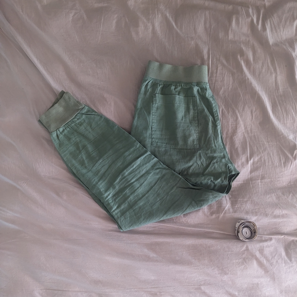 Linen Blend Cargo Style Joggers